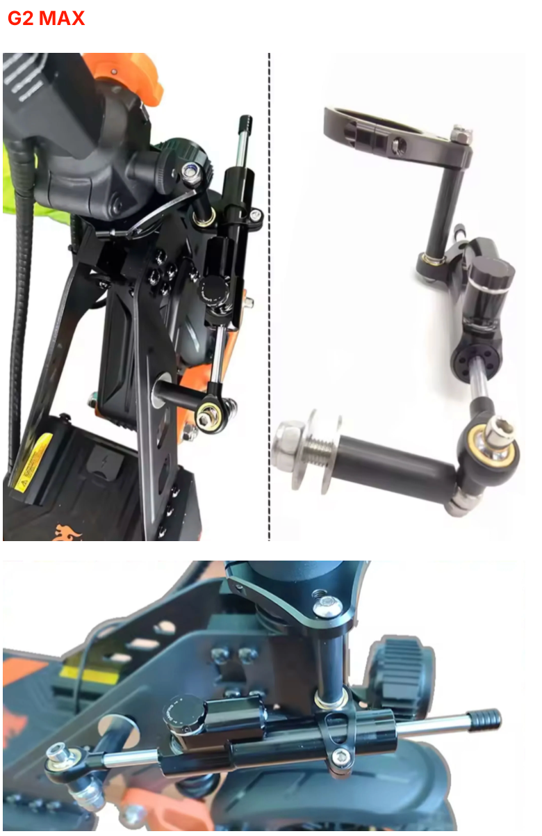 Steering Damper 255mm And bracket For Kukirin G2 Master / G2 Max / G3 Pro